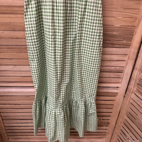 HVN Green GinghamMaxi Dress Size 0 HVN Green GinghamMaxi Dress Size 0